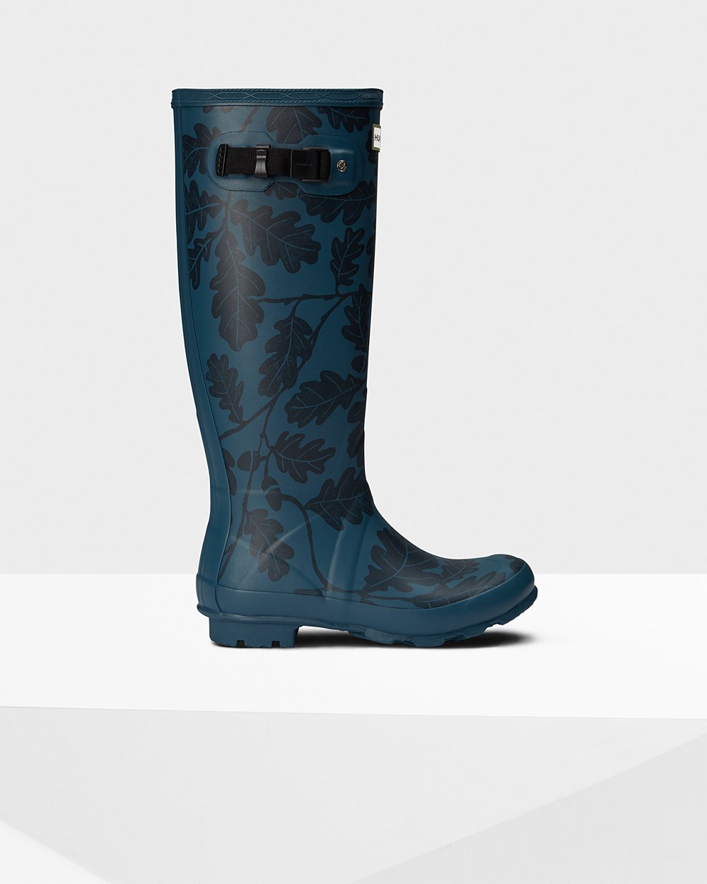 Womens Tall Rain Boots - Hunter National Trust Print Norris Field (21ESVDPMR) - Blue